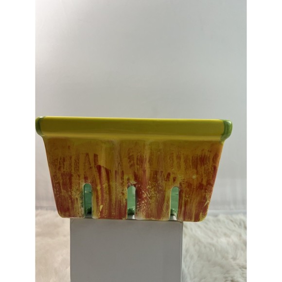 Berry / Biscuit Basket -Mint green blue ‎ Ceramic container dish vintage style - Picture 2 of 6